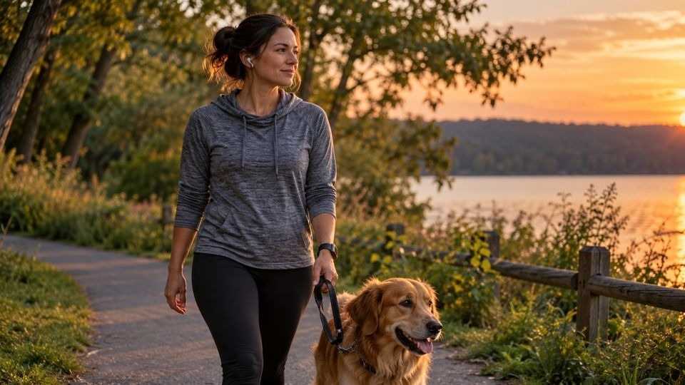 Woman on an evening walk, one of the lifestyle modifications that supports recovery while weaning off lorazepam