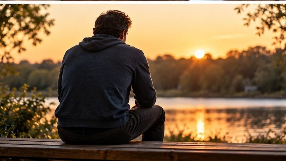 Man reflecting outdoors on mood changes and coping strategies