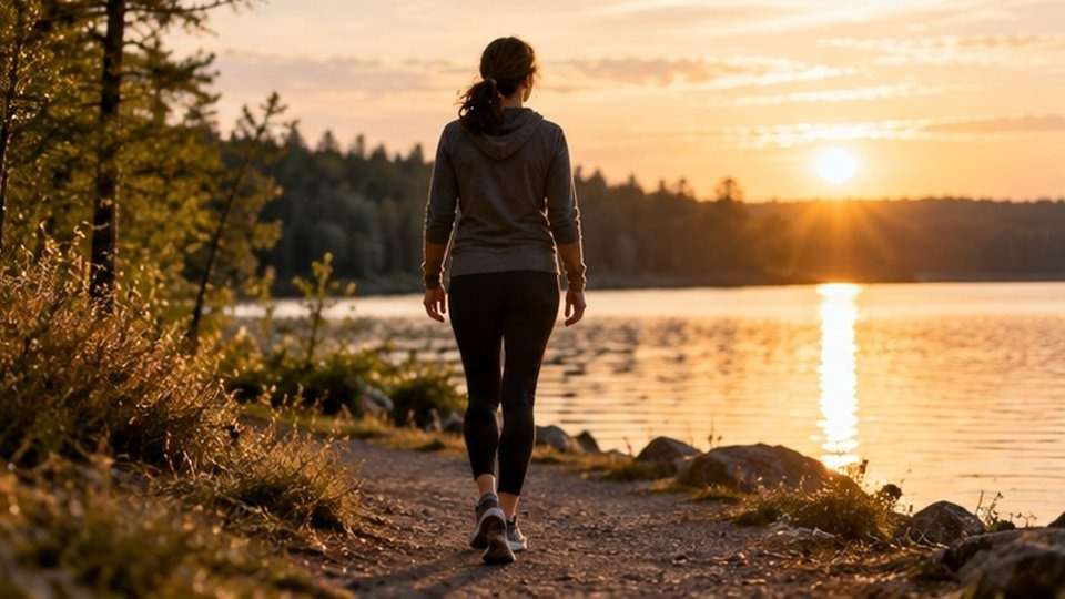 Woman walking outdoors to stay active while taking lorazepam.